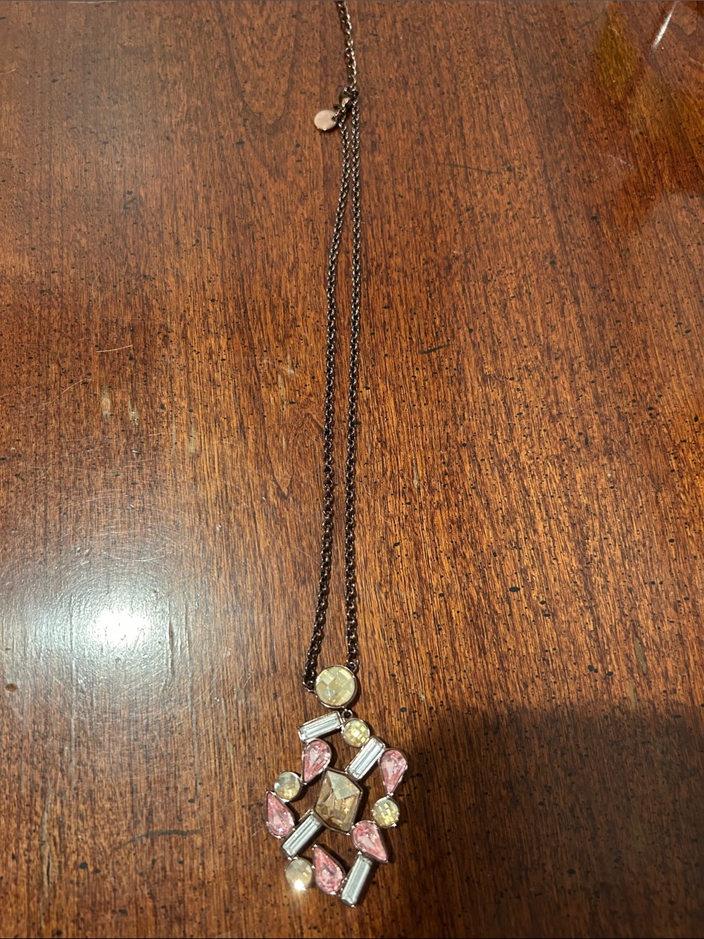 Touchstone Crystal Rose Gold Pendant Necklace